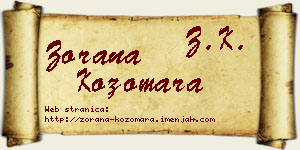 Zorana Kozomara vizit kartica